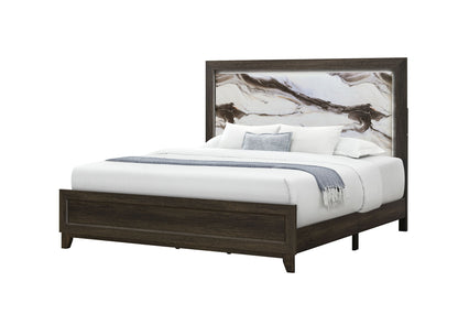 Harmony - King Bed With LED - Dark Brown