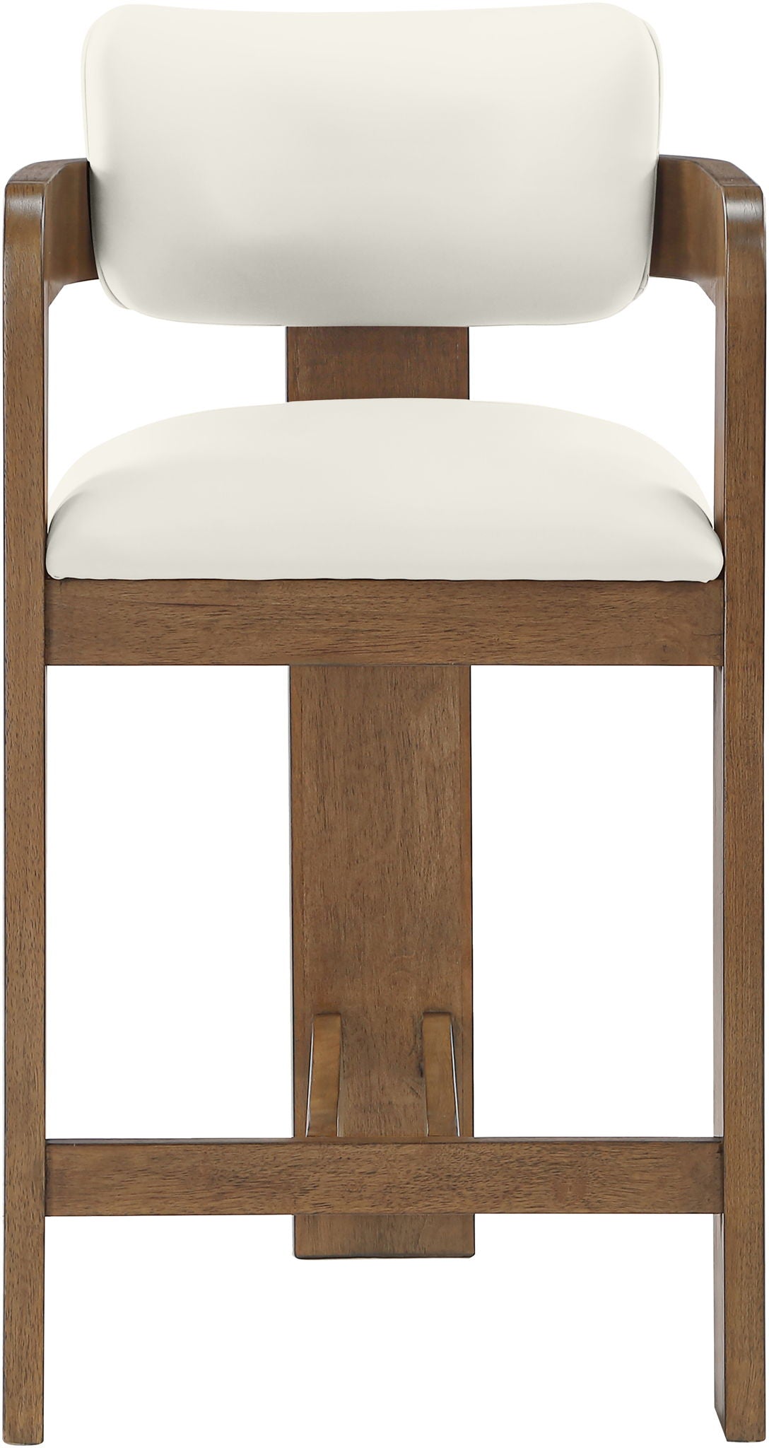 Sacha - Vegan Leather Upholstered Counter Stool With Brown Base