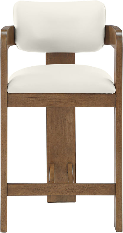 Sacha - Vegan Leather Upholstered Counter Stool With Brown Base