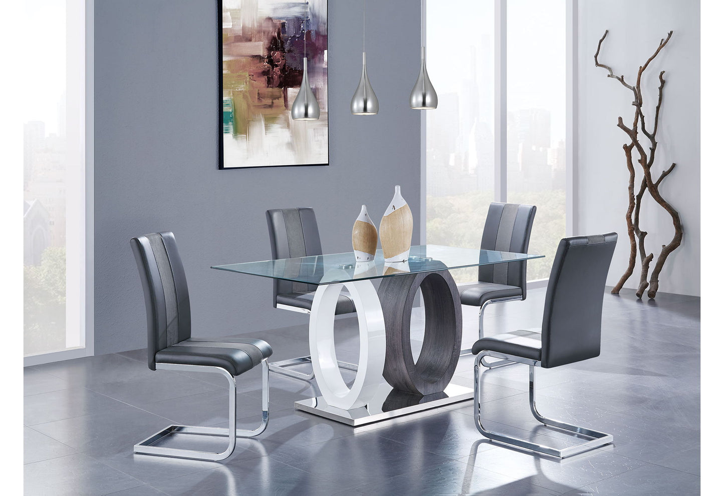 D1628 - Dining Table Base - Silver