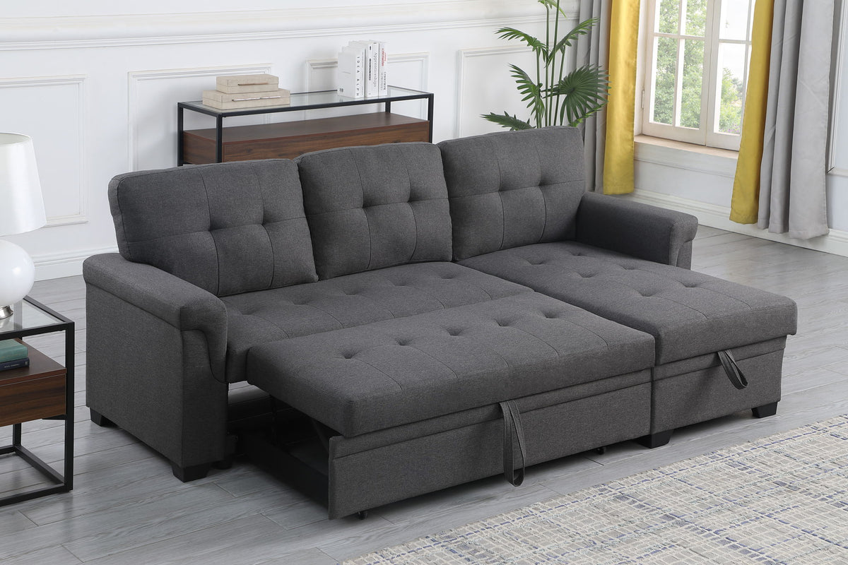 Lucca - Reversible Sleeper Sectional Sofa With Storage Chaise - Ego Home Furniture