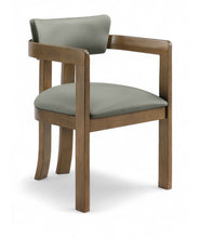 Load image into Gallery viewer, Lavrin - Vegan Leather Upholstered Dining Arm Chair (Set of 2) - Walnut Base
