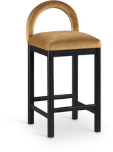 Load image into Gallery viewer, Conrad - Velvet Counter Stool With Black Legs
