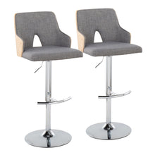 Load image into Gallery viewer, Stella - Contemporary Adjustable Barstool Stool With Swivel &amp; Rounded T Footrest (Set of 2)
