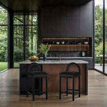 Load image into Gallery viewer, Conrad - Velvet Counter Stool With Black Legs
