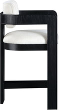 Load image into Gallery viewer, Sacha - Linen Stool With Black Base
