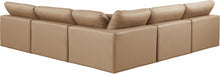 Load image into Gallery viewer, Comfy - 5 Piece Faux Leather Modular Corner Armless Sectional - Tan
