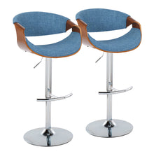 Load image into Gallery viewer, Curvo - Mid Century Modern Adjustable Barstool With Swivel With Rounded T Footrest (Set of 2)
