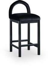 Load image into Gallery viewer, Conrad - Velvet Counter Stool With Black Legs
