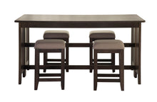 Load image into Gallery viewer, Drop Leaf Table &amp; 4 Stools - Dark Brown
