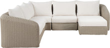 Load image into Gallery viewer, Seacrest - Olefin Water Resistant Fabric And Wicker 6 Piece Outdoor Patio Modular Sectional
