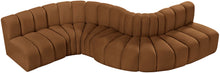Load image into Gallery viewer, Arc - Velvet 6 Piece Curved Modular Sofa - Saddle
