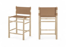 Load image into Gallery viewer, Santos - Upholstered Counter Stool With Stained Natural Base
