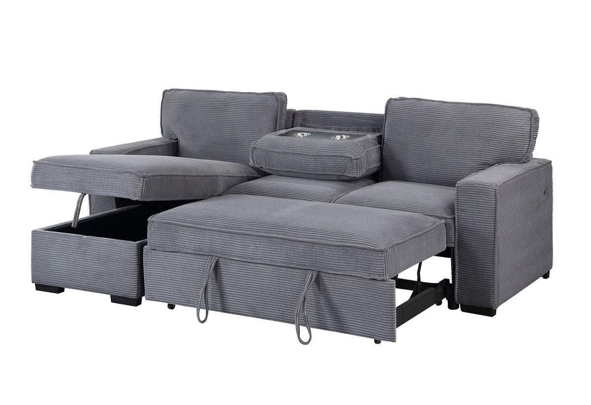 U0203 - Reversible Sofa With USB - Light Gray