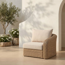 Load image into Gallery viewer, Seacrest - Olefin Water Resistant Fabric And Wicker Outdoor Patio Right Arm Chair
