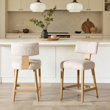 Load image into Gallery viewer, Penny - Round Arched Upholstered Counter Stool (Set of 2) - Travertine Beige
