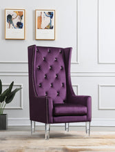 Load image into Gallery viewer, D2091 - High Back Velvet Wing Chair With Acrylic Legs
