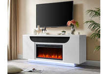 Load image into Gallery viewer, Aileen - 76" Entertainment Unit With LED, Speakers, Crystal Inserts And Pop Up Center Doors - White
