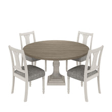 Load image into Gallery viewer, Tannen - Round 5 Piece Dining Table (Set of 5) - White And Gray
