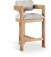 Load image into Gallery viewer, Sacha - Linen Stool With Natural Base
