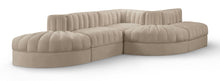 Load image into Gallery viewer, Rummi - Rounded Velvet Performance Fabric Upholstered 5 Piece Modular Sectional
