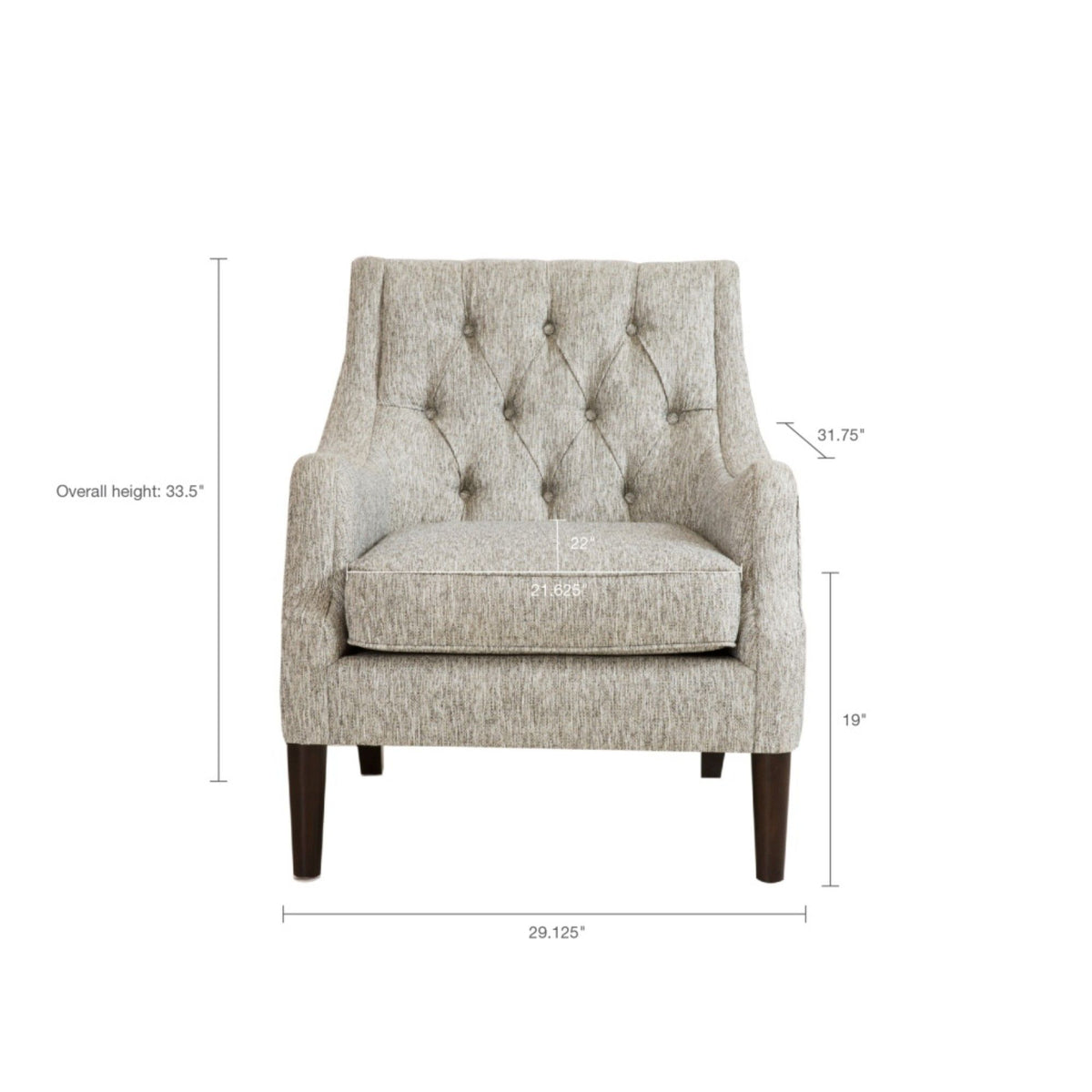 Button Tufted Accent Chair Vintage Style - Ego Home Furniture