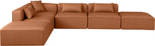 Load image into Gallery viewer, Cube - 6 Piece Modular Corner Armless Sectional - Cognac
