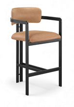Load image into Gallery viewer, Aurum - Vegan Leather Upholstered Counter Stool With Graphite Black Base
