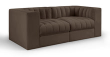 Load image into Gallery viewer, Rummi - Velvet Performance Fabric Upholstered 2 Piece Modular Loveseat
