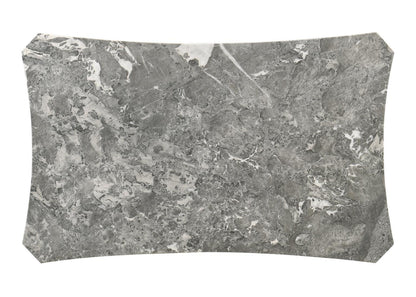 D076 - Rectangular Dining Table - Dark Dray Brush / Graystone Marble