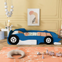 Load image into Gallery viewer, Race Car-Shaped Platform Bed With Wheels
