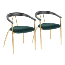Load image into Gallery viewer, Vanessa - Contemporary Chair (Set of 2) - Gold / Green - Black
