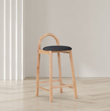 Load image into Gallery viewer, Calvin - Faux Leather Stool - Light Brown Legs
