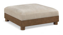 Load image into Gallery viewer, Turin - Chenille Fabric Upholstered Modular Ottoman - Taupe / Brown Walnut
