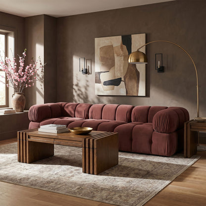 Orin - Velvet Performance Fabric Upholstered 3 Piece Modular Sofa