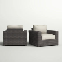 Load image into Gallery viewer, Outdoor Armchairs With Cushions (Set of 2) - Espresso / Gray
