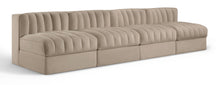 Load image into Gallery viewer, Rummi - Armless Velvet Performance Fabric Upholstered 4 Piece Modular Sofa
