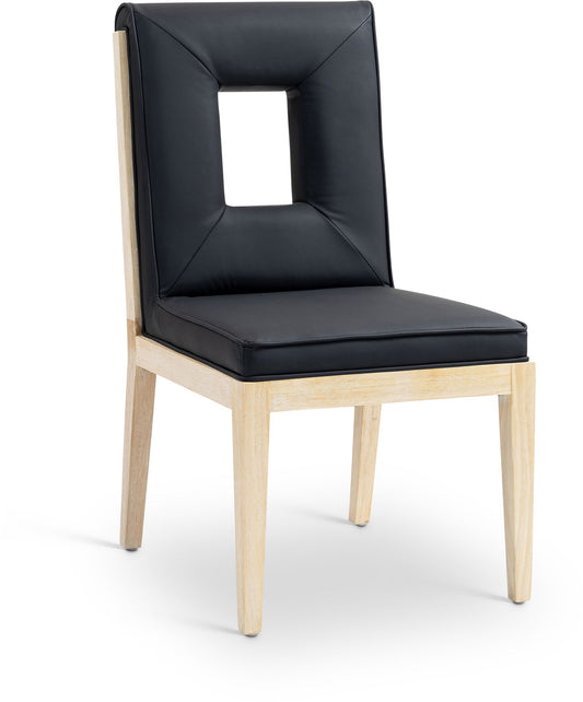 Gwendolyn - Faux Leather Dining Side Chair With Natural Frame (Set of 2)