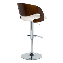 Load image into Gallery viewer, Pino - Mid-Century Modern Adjustable Barstool With Swivel With Rounded T Footrest (Set of 2) - Chrome / Cherry / White
