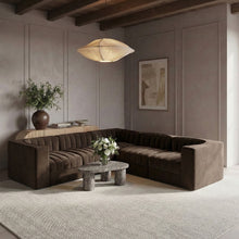 Load image into Gallery viewer, Rummi - Symmetrical Velvet Performance Fabric Upholstered 5 Piece Modular Sectional
