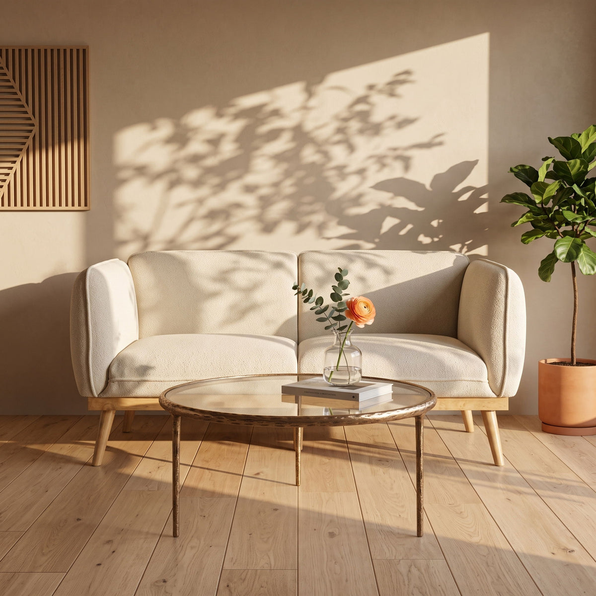Evren - Glass Top And Aluminum Base Coffee Table