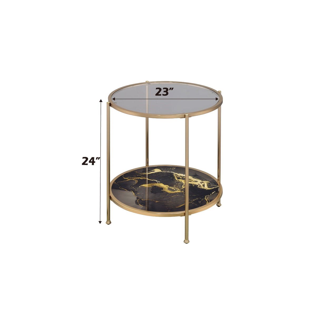 Fiorella - Marble Print Glass Table - Ego Home Furniture