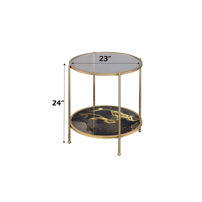 Fiorella - Marble Print Glass Table - Ego Home Furniture