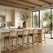 Load image into Gallery viewer, Atrium - Upholstered Bar Stool (Set of 2) - Brushed Natural Frame
