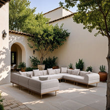Load image into Gallery viewer, Laguna - 8 Piece Resilient Water Resistant Fabric 142" Upholstered Outdoor Patio Modular Sectional
