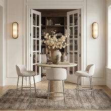 Load image into Gallery viewer, Ferro - Performance Fabric Upholstered Bar Stool - Antique Silver
