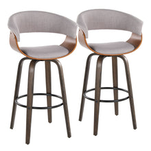 Load image into Gallery viewer, Vintage Mod - Mid Century Modern Fixed Height Barstool With Swivel &amp; Round Footrest (Set of 2)
