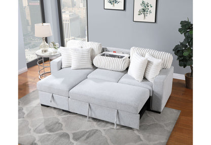 U0204 - Reversible Sofa Bed With USB - Light Gray / White