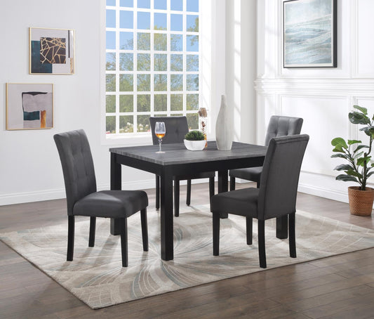 D200 - 5 Piece Dining Room Set (Dining Table, 4 Chairs) - Gray