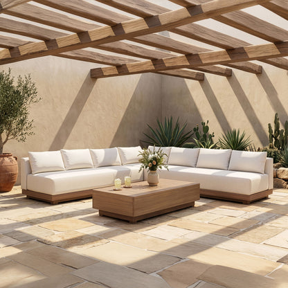 Solace - Olefin Performance Fabric 3 Piece Outdoor Patio Modular Sectional (2 Sofas & Corner Chair)